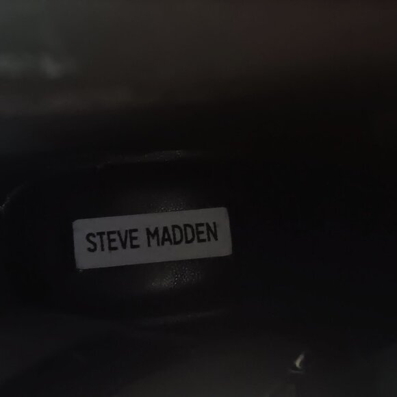 NEW Steve Madden Women's Lazio Black Leather & PU Boot Full Side‎ Zip Size 8.5M - Picture 9 of 11